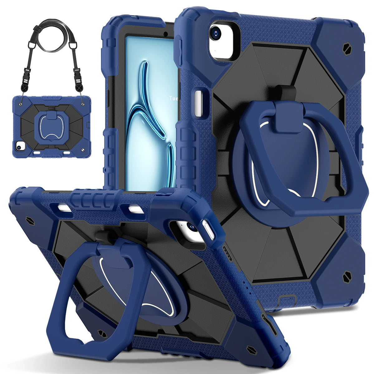 Armor Stand Shockproof Tablet Case For iPad Air 5 Air 6 A16 11th M3 Pro 11 12.9 13 10 Gen 10.5 10.2 9th 8th 6th 5th 9.7 Mini 7 6