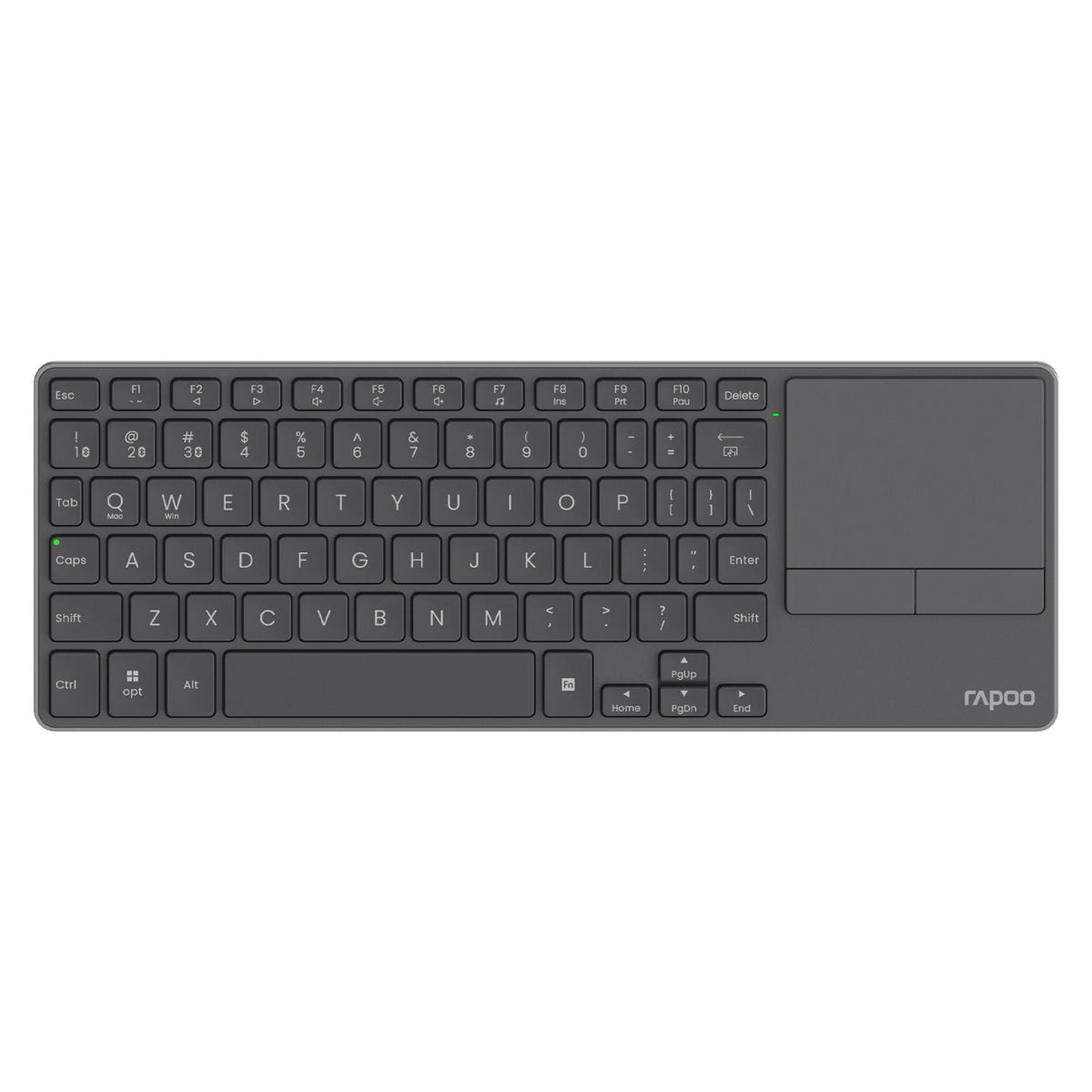 Rapoo Portable Wireless Keyboard with Touchpad Multi-Device HTPC Keyboard for PC-Connected TV/Tablet/Steam Deck/Gaming Console/Raspberry Pi/Mini PC Support Touch Gestures for PC Windows Mac